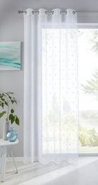 Gardine Ösen Schal Vorhang POMPEI Relief Stickerei Transparent Raffhalter 10000178 Punkt Weiß 1er-Pack HxB 225x140 cm Gardinenschal 10000178punkt_weiss_aea05f7a-8d3c-4930-822f-0534612df0a9 | gerdinenbox.com