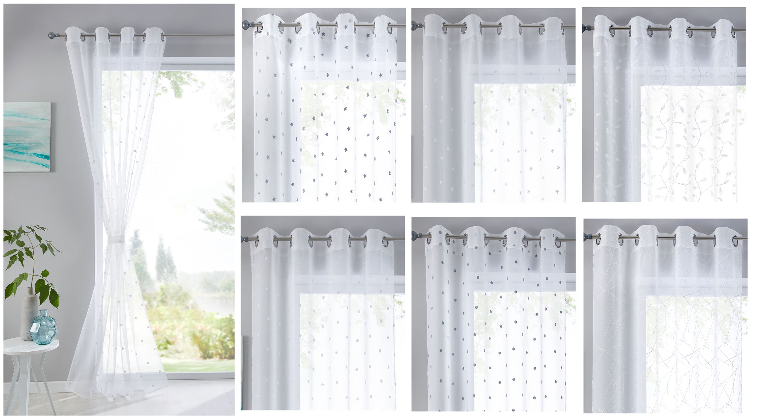 Gardine Ösen Schal Vorhang POMPEI Relief Stickerei Transparent Raffhalter 10000178 Gardinenschal 10000178var | gerdinenbox.com