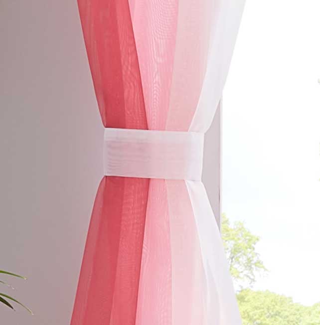 2er Pack Gardinen Vertikal Farbverlauf Druck Transparent »Modena« mit Ösen und Raffhalter, Vorhang, Dekoschal 10000183 Gardinen Set 10000183_rosa_2 | gerdinenbox.com