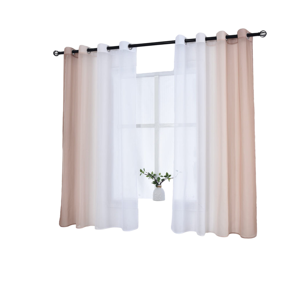 2er Pack Gardinen Vertikal Farbverlauf Druck Transparent »Modena« mit Ösen und Raffhalter, Vorhang, Dekoschal 10000183 Gardinen Set 10000183brauntoene-145crop_6dac031e-751f-48e1-a4a6-46df308ee493 | gerdinenbox.com