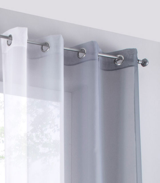 2er Pack Gardinen Vertikal Farbverlauf Druck Transparent »Modena« mit Ösen und Raffhalter, Vorhang, Dekoschal 10000183 Gardinen Set 10000183grau_d2 | gerdinenbox.com