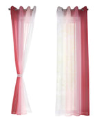 2er Pack Gardinen Vertikal Farbverlauf Druck Transparent »Modena« mit Ösen und Raffhalter, Vorhang, Dekoschal 10000183 Gardinen Set 10000183rosatoene-crop | gerdinenbox.com
