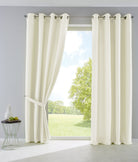 2er Set Vorhänge Blickdicht Gardinen Matt Lichtdurchlässig »PALERMO« mit Ösen und Raffhalter Dekoschal 10000265-2 Creme HxB 145x140 cm Vorhang Set 10000265-2creme | gerdinenbox.com