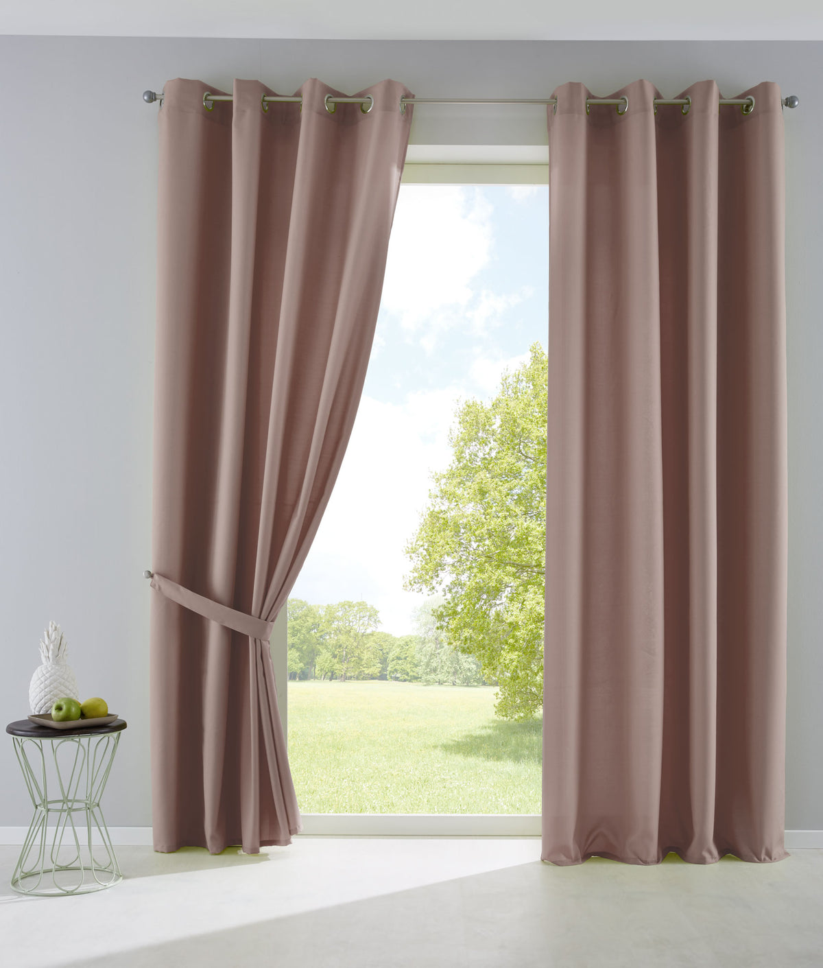 2er Set Vorhänge Blickdicht Gardinen Matt Lichtdurchlässig »PALERMO« mit Ösen und Raffhalter Dekoschal 10000265-2 Taupe HxB 245x140 cm Vorhang Set 10000265-2taupe_b2b84b3b-8c76-4535-91c6-82c44cbd6d8e | gerdinenbox.com