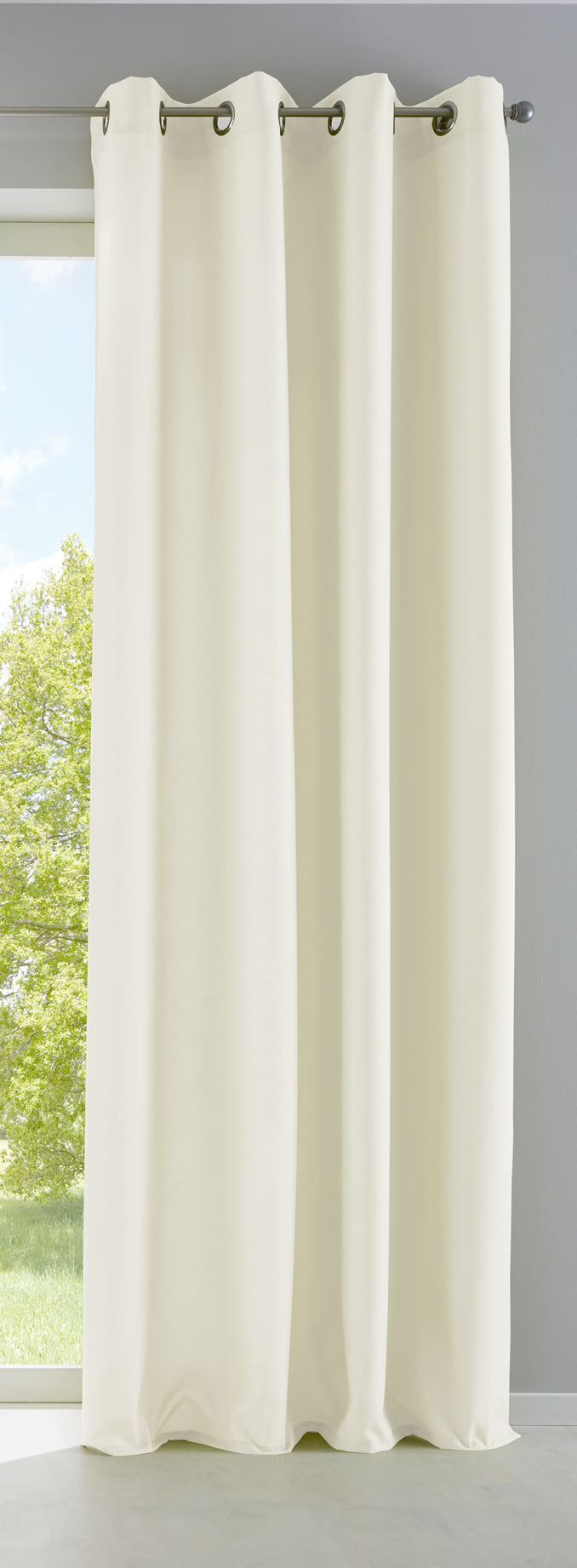Vorhang Blickdicht Gardine Matt Lichtdurchlässig »PALERMO« mit Ösen und Raffhalter Dekoschal 10000265 Creme HxB 145x140 cm Vorhang 10000265creme_8197c746-fb05-466c-b7d0-531e99651498 | gerdinenbox.com
