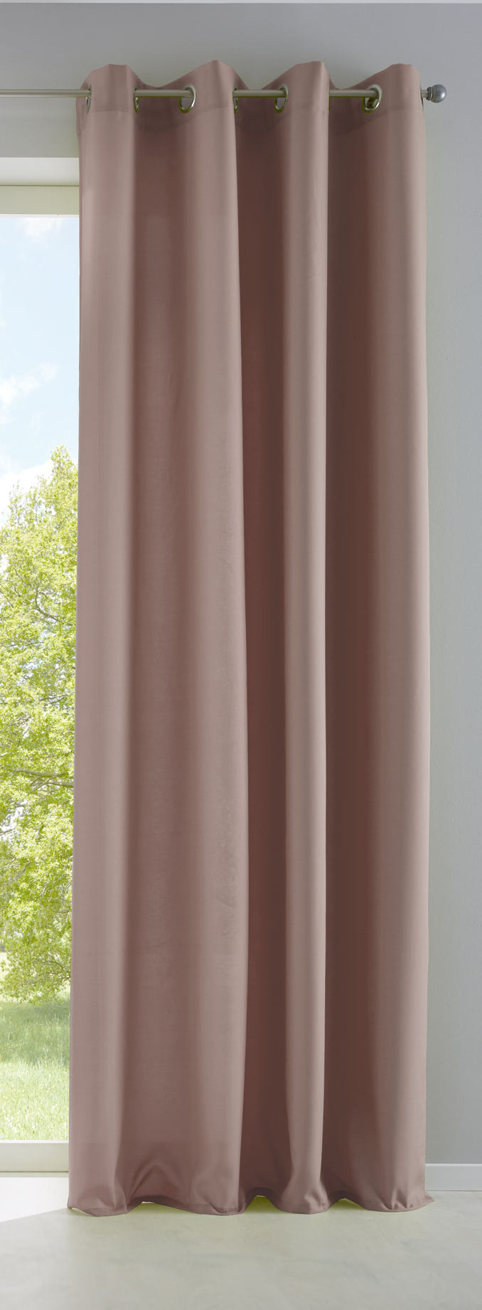 Vorhang Blickdicht Gardine Matt Lichtdurchlässig »PALERMO« mit Ösen und Raffhalter Dekoschal 10000265 Taupe HxB 245x140 cm Vorhang 10000265taupe | gerdinenbox.com