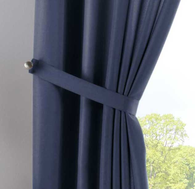 2er Set Vorhänge Verdeckte Schlaufen Cationic »JENA« Blickdicht Leinen Optik Gardinen Meliert Gardinenband mit Raffhalter 2019037-2 Vorhang Set 2019037_03_blau_raff | gerdinenbox.com