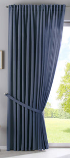 Vorhang Verdeckte Schlaufen Cationic »JENA« Blickdicht Leinen Optik Gardine Meliert Gardinenband mit Raffhalter 2019037 Vorhang 2019037_doppel_v2_blau_2e1ba3b3-2bd5-4402-9a37-a66c04efb3b2 | gerdinenbox.com