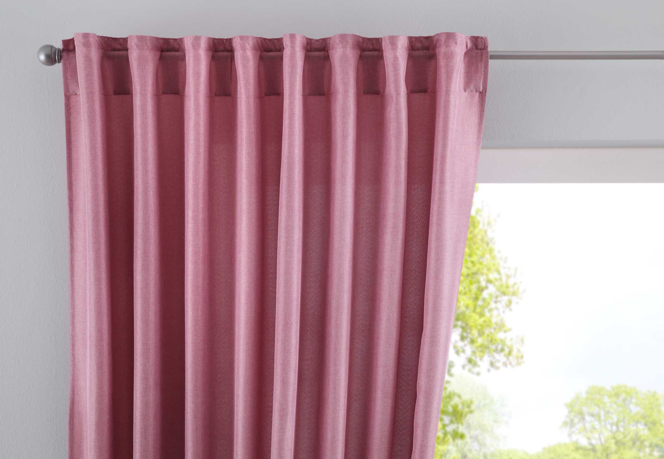 Vorhang Verdeckte Schlaufen Cationic »JENA« Blickdicht Leinen Optik Gardine Meliert Gardinenband mit Raffhalter 2019037 Altrosa HxB 225x140 cm Vorhang 2019037altrosa | gerdinenbox.com