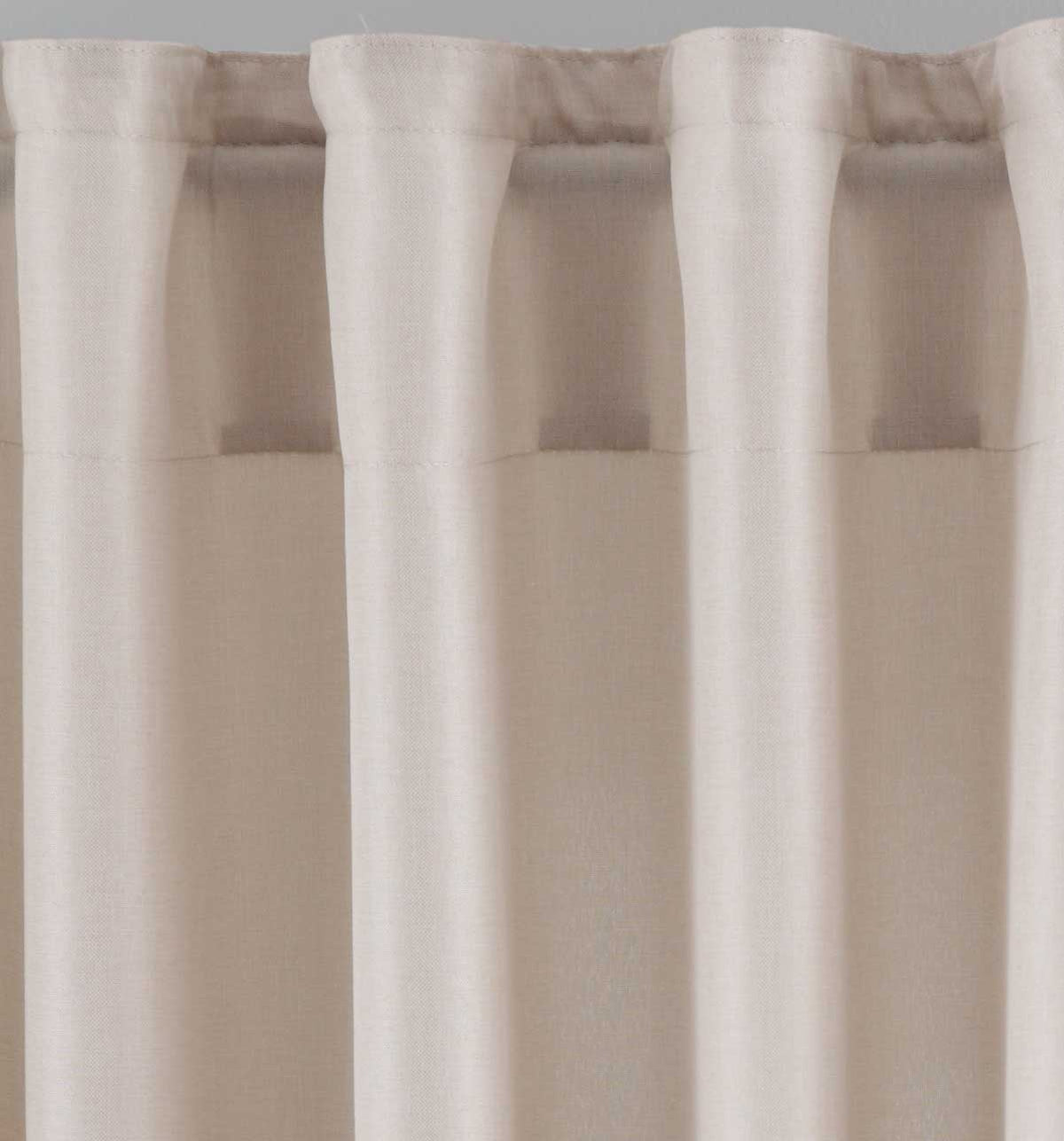 2er Set Vorhänge Verdeckte Schlaufen Cationic »JENA« Blickdicht Leinen Optik Gardinen Meliert Gardinenband mit Raffhalter 2019037-2 Vorhang Set 2019037sand-st | gerdinenbox.com