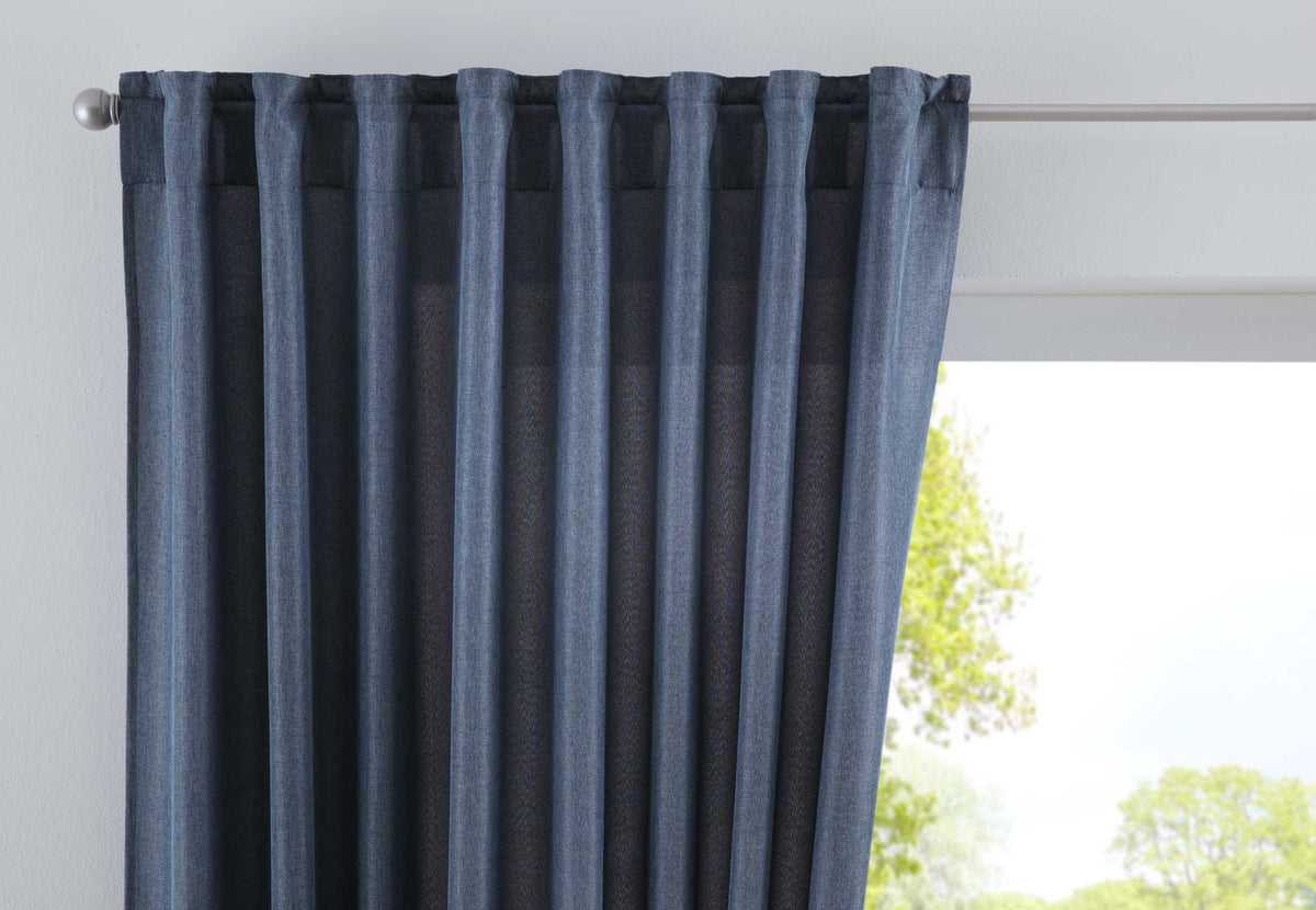 Vorhang Verdeckte Schlaufen Cationic »JENA« Blickdicht Leinen Optik Gardine Meliert Gardinenband mit Raffhalter 2019037 Saphir Blau HxB 145x140 cm Vorhang 2019037saphir_blau_ec8f205a-7c68-4b62-bbba-158ca1daa7dd | gerdinenbox.com