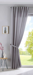 Vorhang Verdeckte Schlaufen Cationic »JENA« Blickdicht Leinen Optik Gardine Meliert Gardinenband mit Raffhalter 2019037 Vorhang 2019037silber-raff_4a3f5121-2894-4307-8553-82d9562cc4c5 | gerdinenbox.com