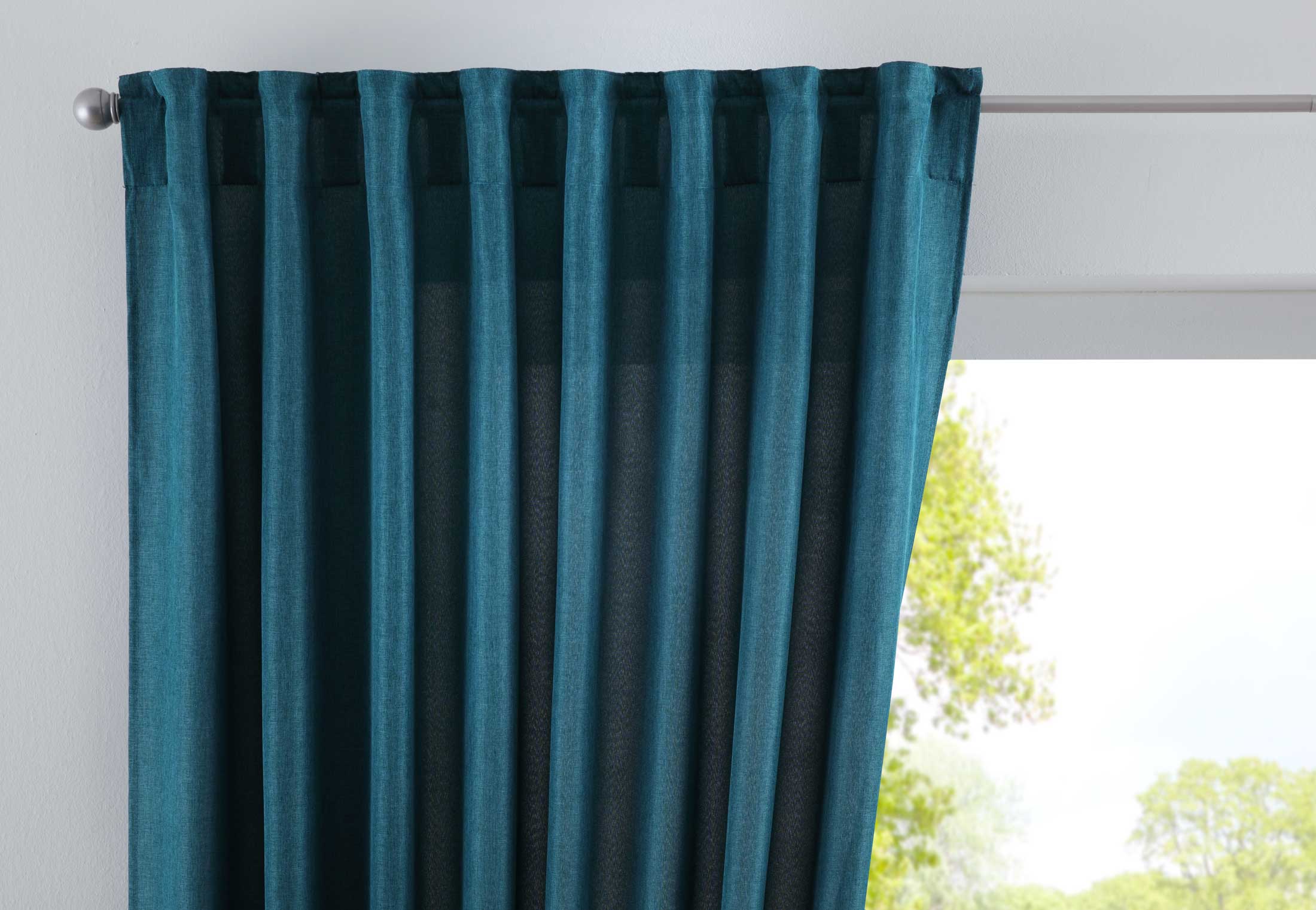 Vorhang Verdeckte Schlaufen Cationic »JENA« Blickdicht Leinen Optik Gardine Meliert Gardinenband mit Raffhalter 2019037 Smaragd Grün HxB 225x140 cm Vorhang 2019037smaragd_gruen | gerdinenbox.com