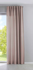 2er Set Vorhänge Verdeckte Schlaufen Cationic »JENA« Blickdicht Leinen Optik Gardinen Meliert Gardinenband mit Raffhalter 2019037-2 Vorhang Set 2019037taupe-gerade | gerdinenbox.com