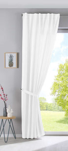 Vorhang Verdeckte Schlaufen Cationic »JENA« Blickdicht Leinen Optik Gardine Meliert Gardinenband mit Raffhalter 2019037 Vorhang 2019037weiss-raff_2_fefb891d-72b8-4ba4-834b-42edd111f392 | gerdinenbox.com