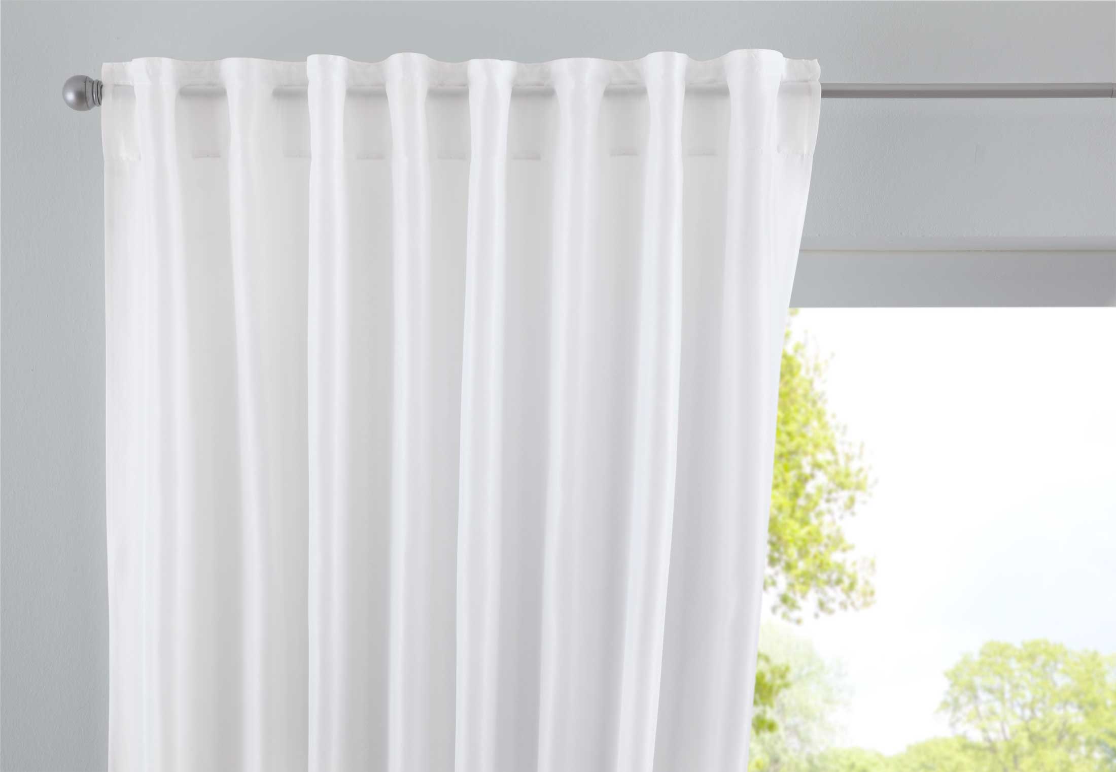 Vorhang Verdeckte Schlaufen Cationic »JENA« Blickdicht Leinen Optik Gardine Meliert Gardinenband mit Raffhalter 2019037 Weiß HxB 225x140 cm Vorhang 2019037weiss | gerdinenbox.com