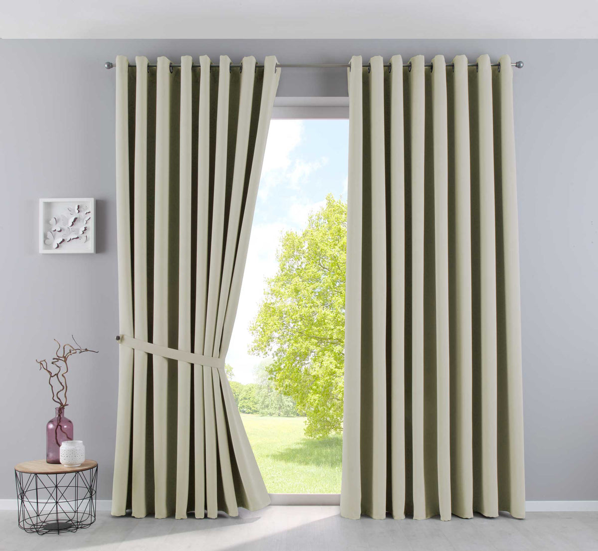 Vorhänge Blickdicht »NewYork« 2er-Pack Thermo-Gardinen Verdunkelungsvorhang Blackout Ösen schalldämmend UV-Schutz Raffhalter 201920600-2 Beige HxB 245x295 cm Vorhang Set 201920600-2beige-295_2a0468c8-c16e-4172-8294-773452f5a6e2 | gerdinenbox.com