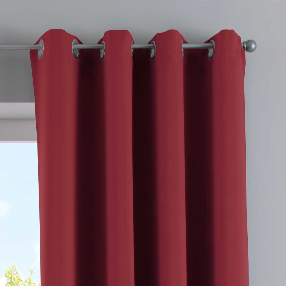 Vorhänge Blickdicht »NewYork« 2er-Pack Thermo-Gardinen Verdunkelungsvorhang Blackout Ösen schalldämmend UV-Schutz Raffhalter 201920600-2 Vorhang Set 201920600_bordeaux_3_af511b44-d686-4769-842c-22990edfbe1b | gerdinenbox.com