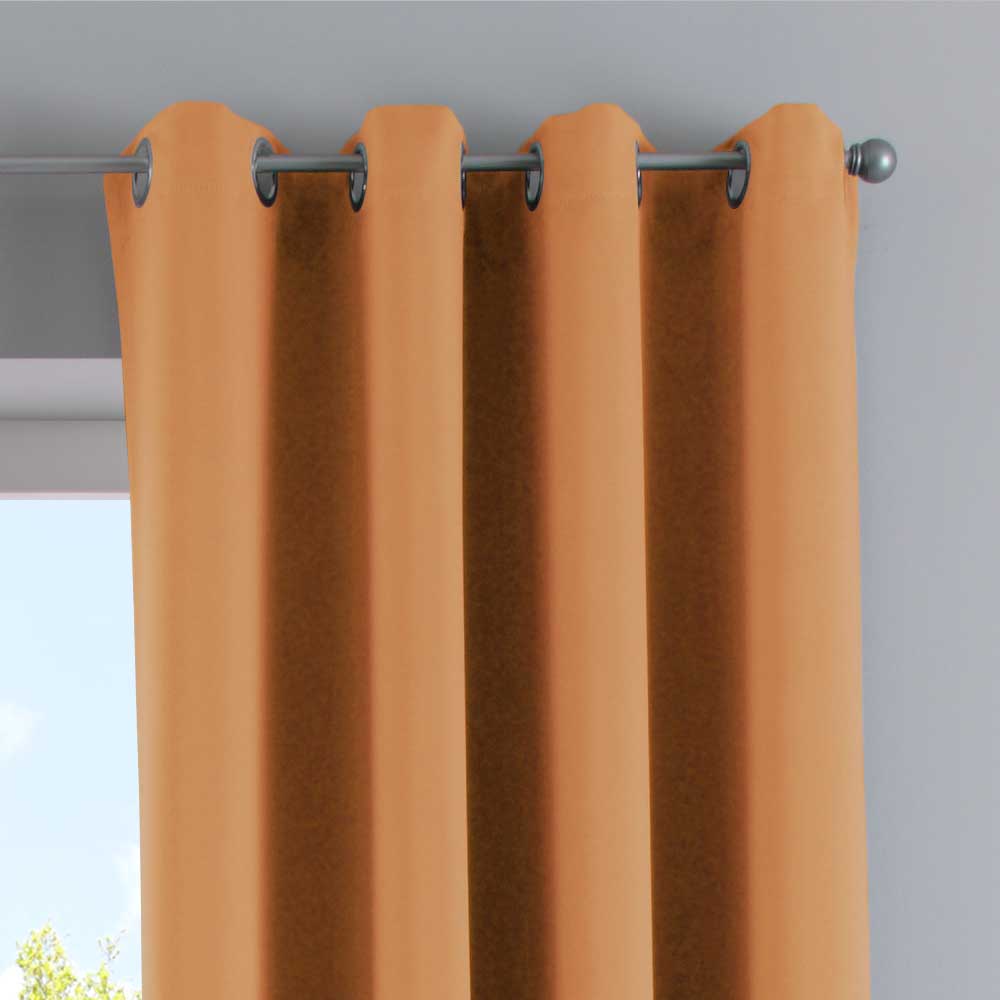 Vorhänge Blickdicht »NewYork« 2er-Pack Thermo-Gardinen Verdunkelungsvorhang Blackout Ösen schalldämmend UV-Schutz Raffhalter 201920600-2 Vorhang Set 201920600_orange_3_92394332-74a6-4849-acce-6f23563ea60b | gerdinenbox.com