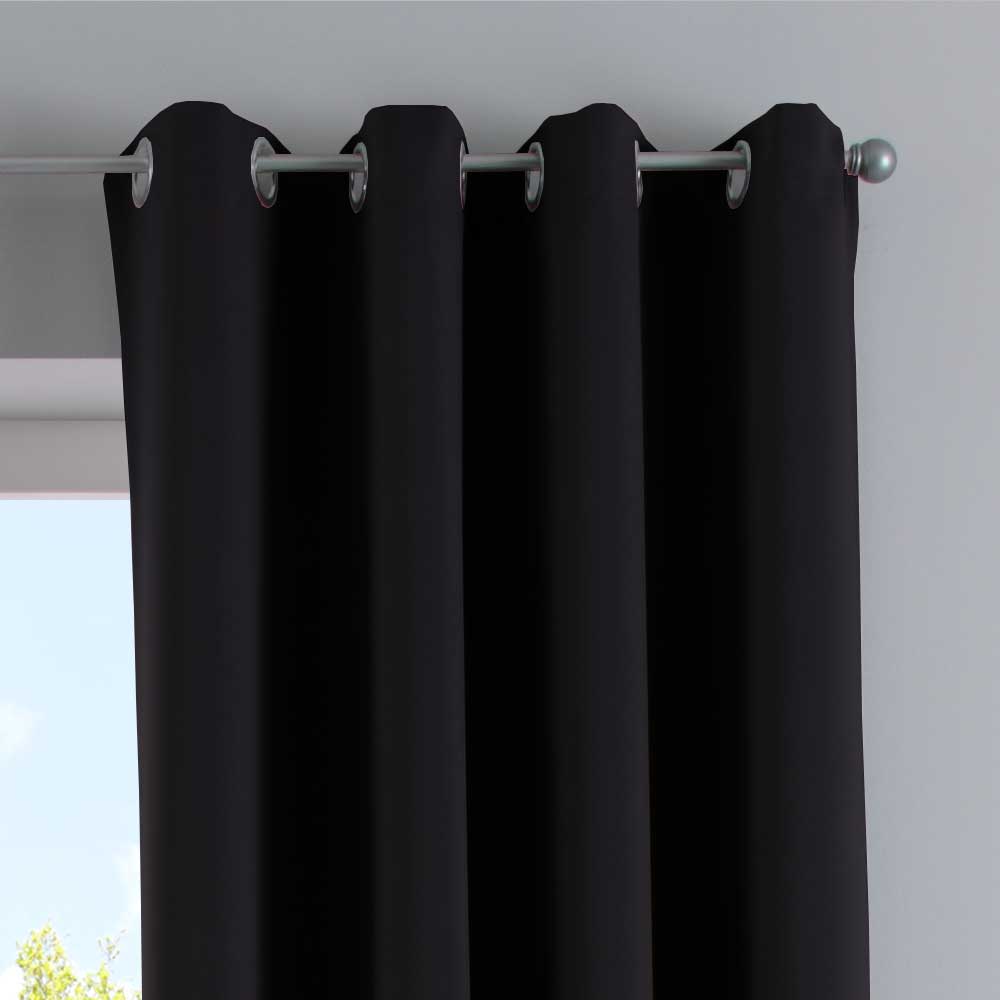 Vorhänge Blickdicht »NewYork« 2er-Pack Thermo-Gardinen Verdunkelungsvorhang Blackout Ösen schalldämmend UV-Schutz Raffhalter 201920600-2 Vorhang Set 201920600_schwarz_3_3f158abf-cace-4a21-9f78-74742ca1c49d | gerdinenbox.com