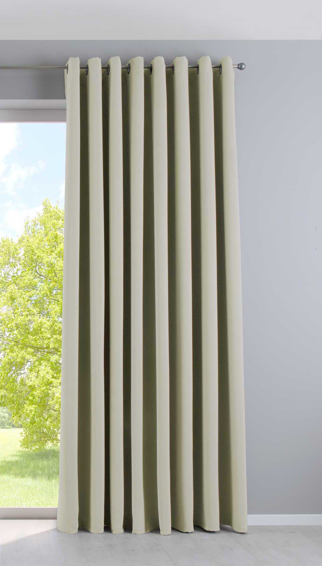 Vorhang Blickdicht »NewYork« 1er-Pack Thermo-Gardine Verdunkelungsvorhang Blackout Ösen schalldämmend UV-Schutz Raffhalter 201920600 Beige HxB 245x295 cm Vorhang 201920600beige-295 | gerdinenbox.com