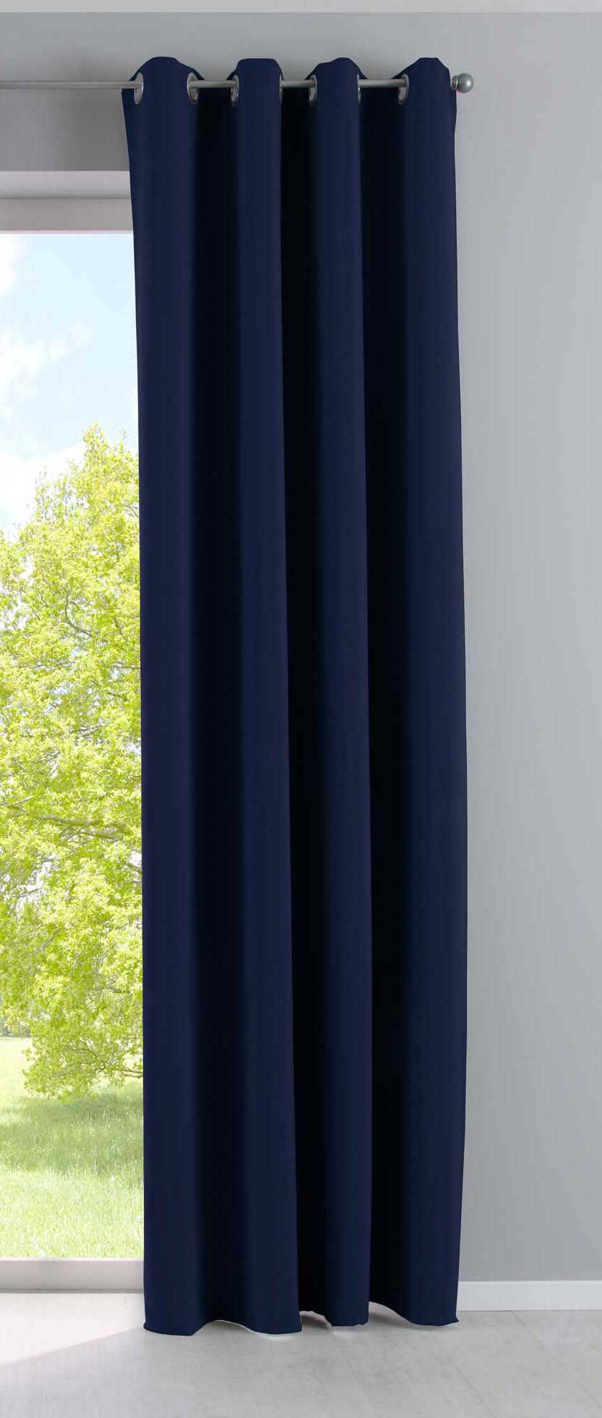 Vorhang Blickdicht »NewYork« 1er-Pack Thermo-Gardine Verdunkelungsvorhang Blackout Ösen schalldämmend UV-Schutz Raffhalter 201920600 Blau HxB 225x140 cm Vorhang 201920600blau | gerdinenbox.com