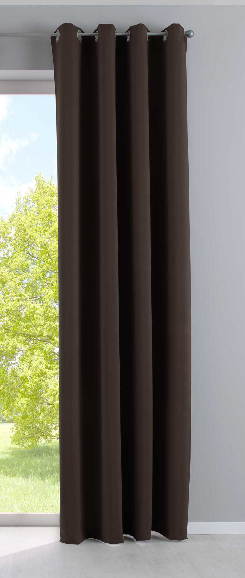 Vorhang Blickdicht »NewYork« 1er-Pack Thermo-Gardine Verdunkelungsvorhang Blackout Ösen schalldämmend UV-Schutz Raffhalter 201920600 Braun HxB 225x140 cm Vorhang 201920600braun | gerdinenbox.com
