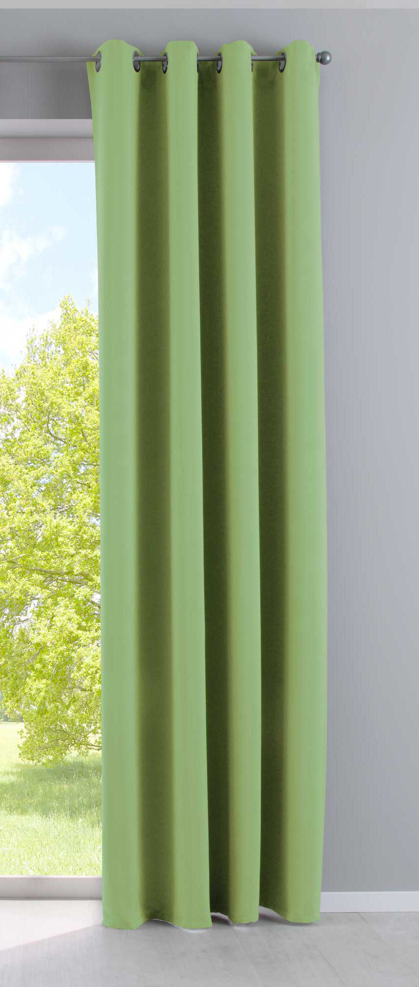 Vorhang Blickdicht »NewYork« 1er-Pack Thermo-Gardine Verdunkelungsvorhang Blackout Ösen schalldämmend UV-Schutz Raffhalter 201920600 Grün HxB 225x140 cm Vorhang 201920600gruen | gerdinenbox.com