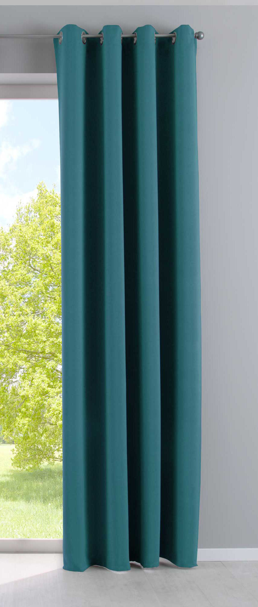 Vorhang Blickdicht »NewYork« 1er-Pack Thermo-Gardine Verdunkelungsvorhang Blackout Ösen schalldämmend UV-Schutz Raffhalter 201920600 Petrol HxB 245x140 cm Vorhang 201920600petrol_405c0035-6b3b-4d26-a569-5e942626d910 | gerdinenbox.com
