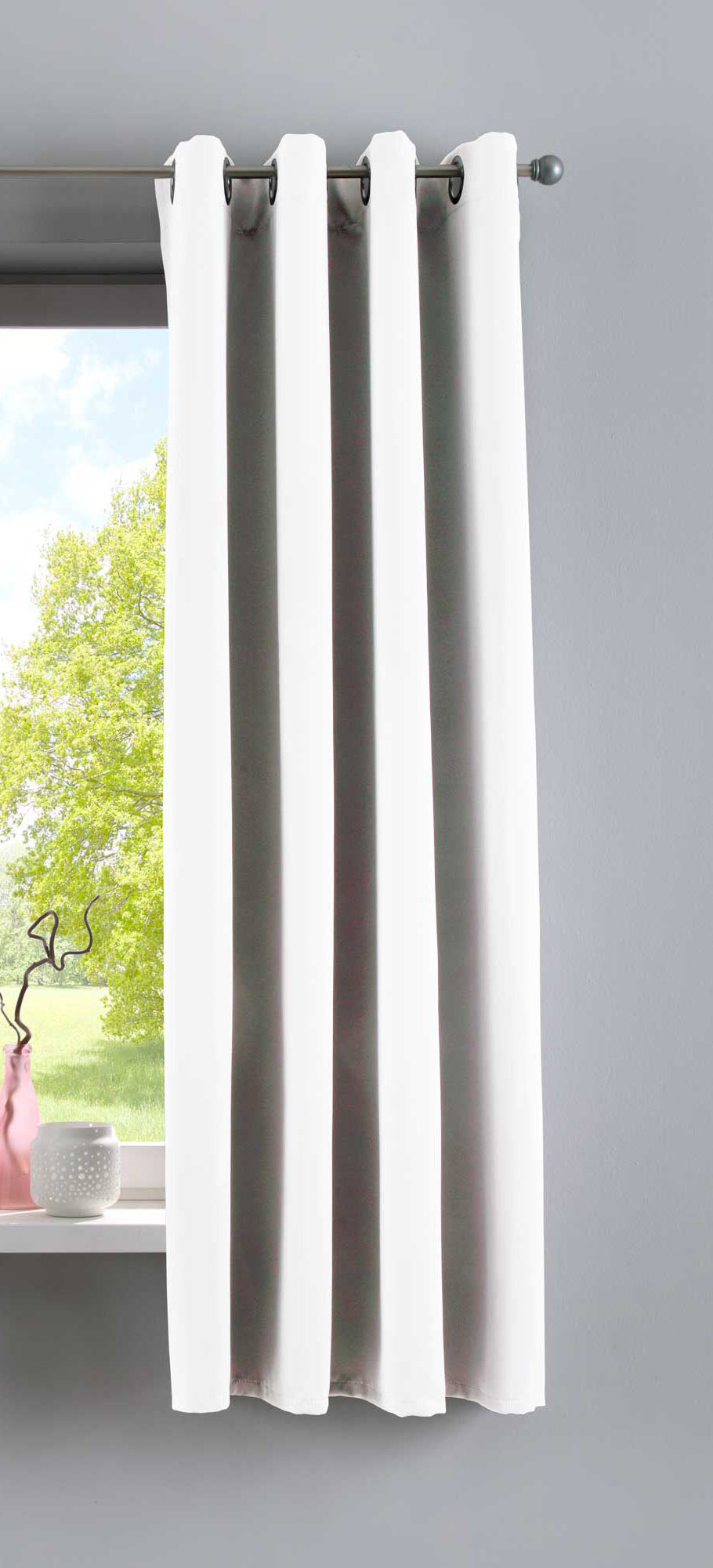 Vorhang Blickdicht »NewYork« 1er-Pack Thermo-Gardine Verdunkelungsvorhang Blackout Ösen schalldämmend UV-Schutz Raffhalter 201920600 Weiß HxB 160x140 cm Vorhang 201920600weiss-160 | gerdinenbox.com