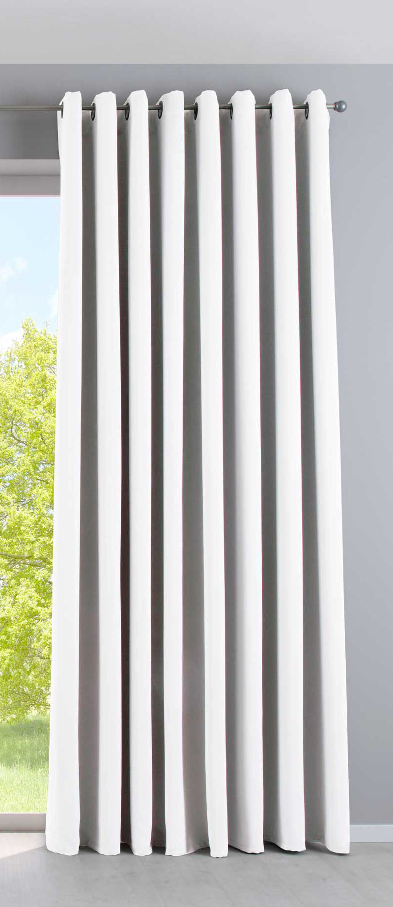 Vorhang Blickdicht »NewYork« 1er-Pack Thermo-Gardine Verdunkelungsvorhang Blackout Ösen schalldämmend UV-Schutz Raffhalter 201920600 Weiß HxB 245x295 cm Vorhang 201920600weiss-295 | gerdinenbox.com