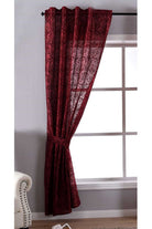 Vorhang Wildseide Optik blickdicht Flockfasern Deko gemustert, blickdicht mit verdecktem Schlaufenband 20200-20210 Bordeaux Barock 1er Set HxB 245x140 cm Vorhang 20200-20210bordeaux_barock | gerdinenbox.com