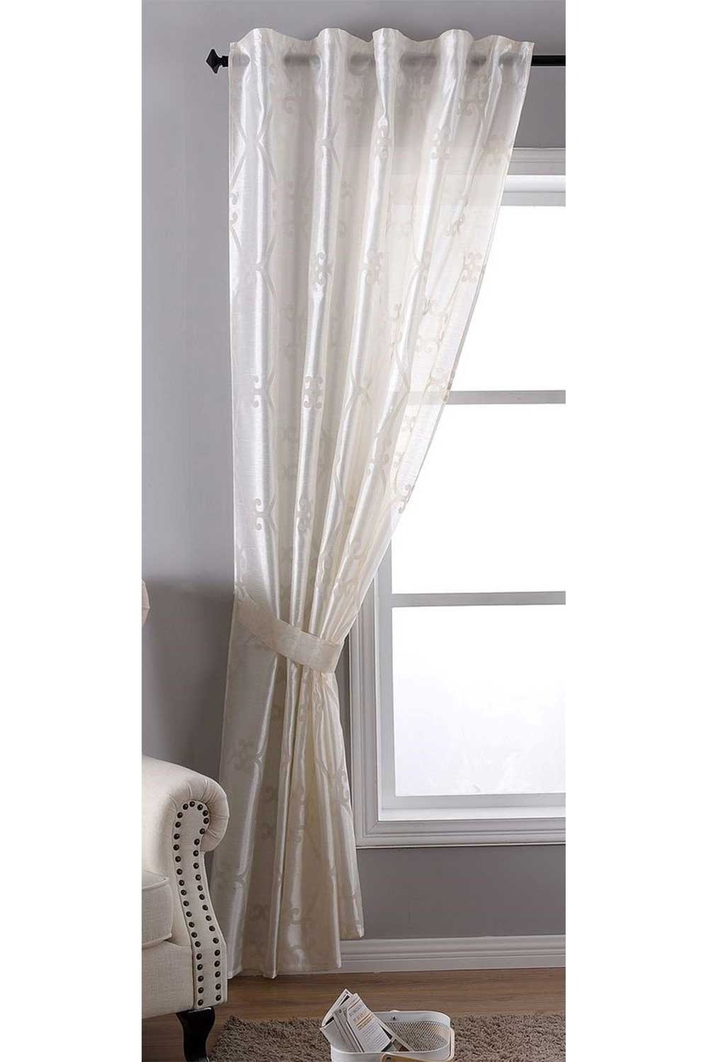 Vorhang Wildseide Optik blickdicht Flockfasern Deko gemustert, blickdicht mit verdecktem Schlaufenband 20200-20210 Creme Florentiner 1er Set HxB 245x140 cm Vorhang 20200-20210creme_florentiner | gerdinenbox.com