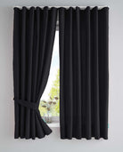 2er Set Bio Organic Vorhänge »Bremen« Reine Bio Baumwolle Blickdicht Gardinen Verdeckte Schlaufen Gardinenband Pflegeleicht 202088 Schwarz HxB 160x145 cm Vorhang Set 202088schwarz-160 | gerdinenbox.com