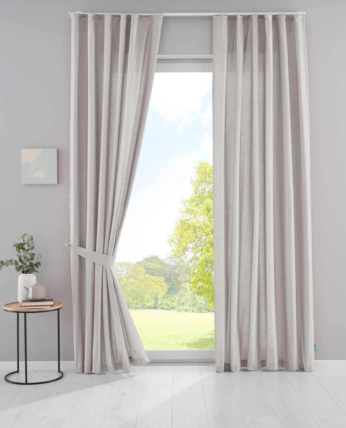 2er Set Bio Organic Vorhänge »Bremen« Reine Bio Baumwolle Blickdicht Gardinen Verdeckte Schlaufen Gardinenband Pflegeleicht 202088 Stein HxB 250x145 cm Vorhang Set 202088stein_7d542366-d8b1-46aa-aff0-1244ea663e9b | gerdinenbox.com