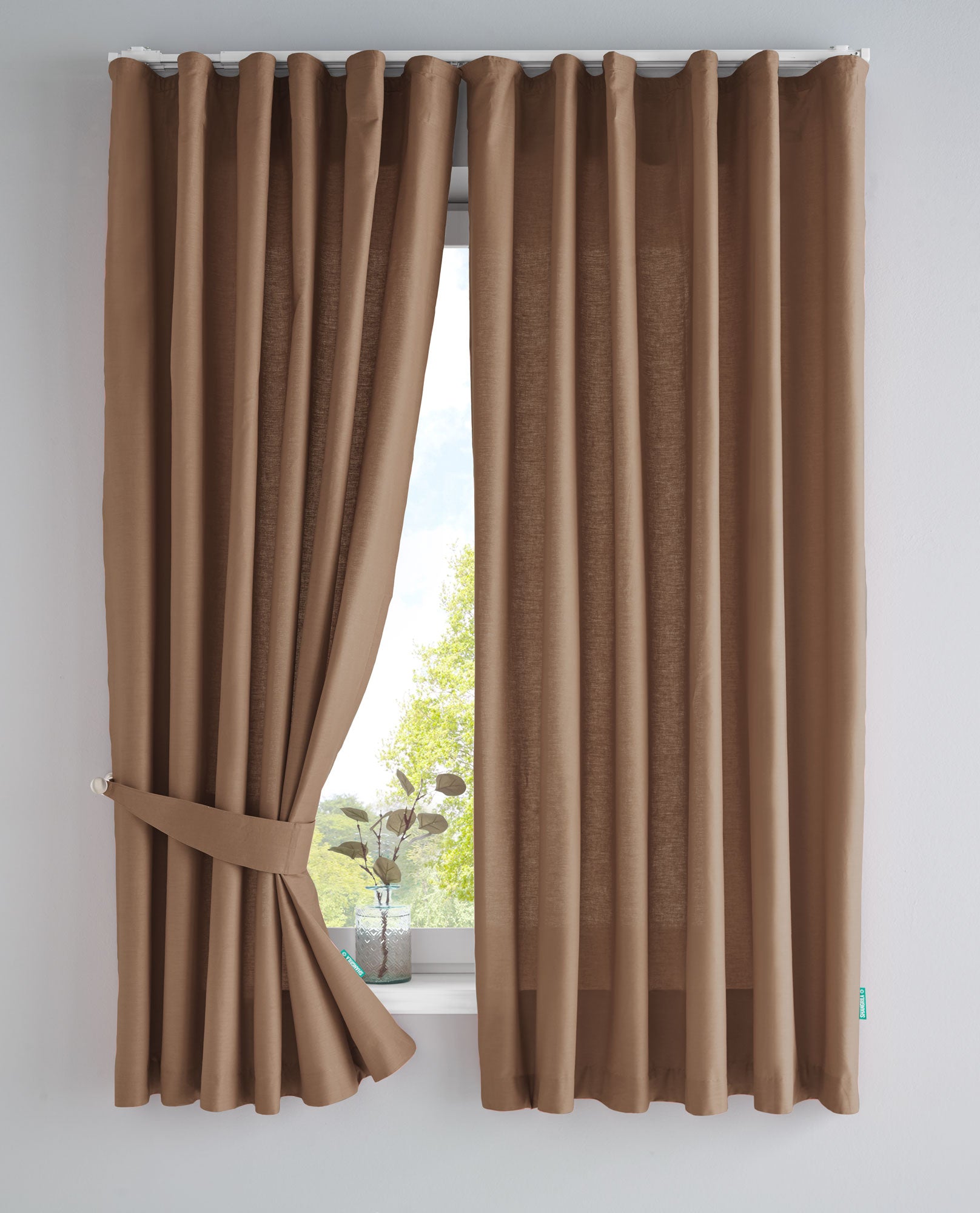 2er Set Bio Organic Vorhänge »Bremen« Reine Bio Baumwolle Blickdicht Gardinen Verdeckte Schlaufen Gardinenband Pflegeleicht 202088 Taupe HxB 160x145 cm Vorhang Set 202088taupe-160 | gerdinenbox.com