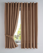 2er Set Bio Organic Vorhänge »Bremen« Reine Bio Baumwolle Blickdicht Gardinen Verdeckte Schlaufen Gardinenband Pflegeleicht 202088 Taupe HxB 160x145 cm Vorhang Set 202088taupe-160 | gerdinenbox.com