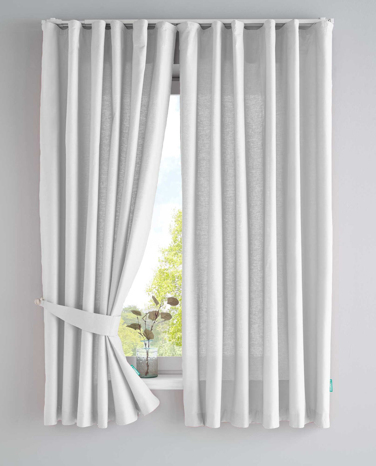 2er Set Bio Organic Vorhänge »Bremen« Reine Bio Baumwolle Blickdicht Gardinen Verdeckte Schlaufen Gardinenband Pflegeleicht 202088 Weiß HxB 160x145 cm Vorhang Set 202088weiss-160 | gerdinenbox.com