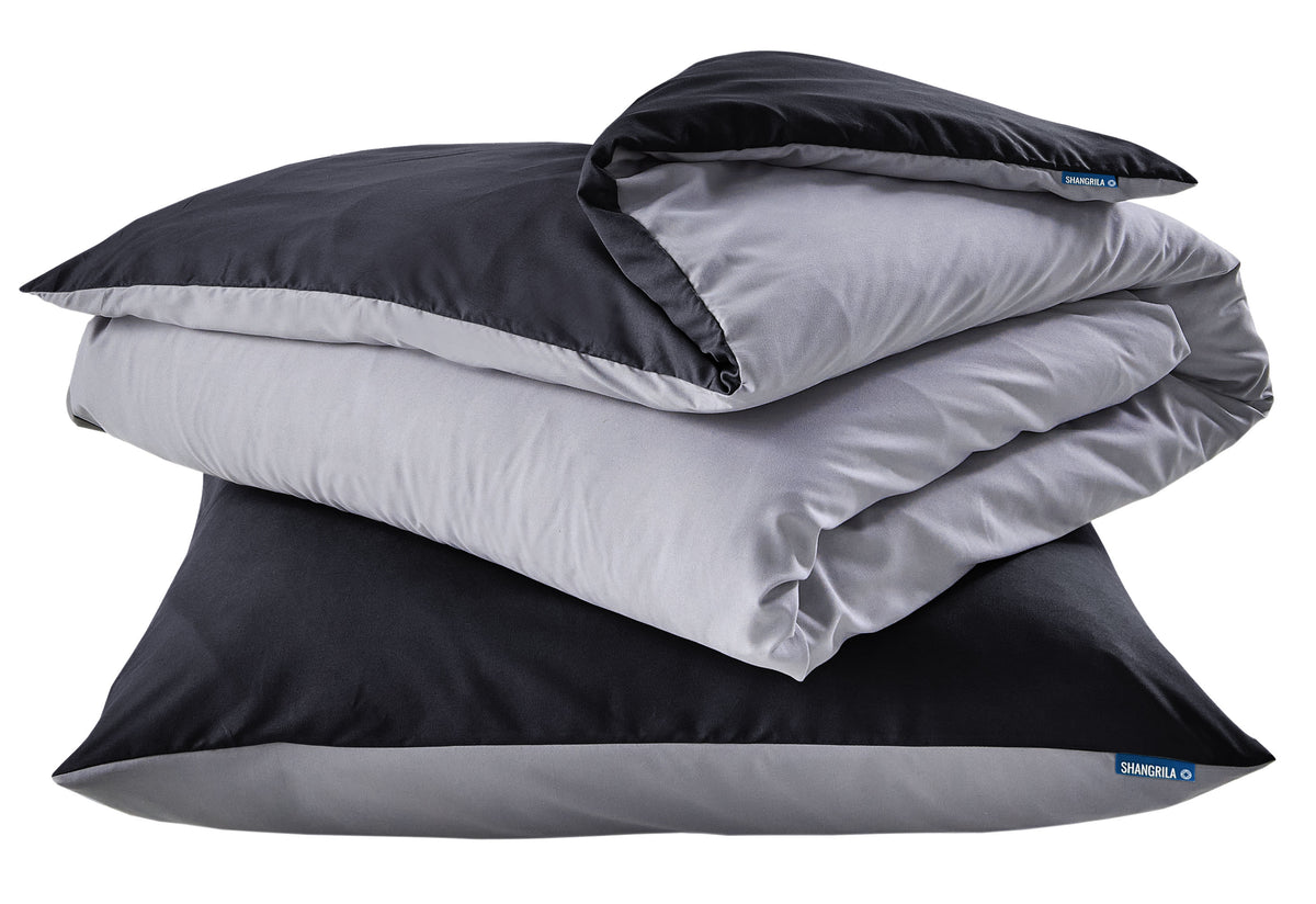 Bettwäsche Set Microsatin »Berlin« Kissenbezug Bettbezug Reißverschluss Hautfreundlich 202090 Schwarz Grau BxL 220x240 cm Bettwäsche 202090schwarz_grau_c76f9e69-7272-4b2d-902b-6cb7b09130c6 | gerdinenbox.com