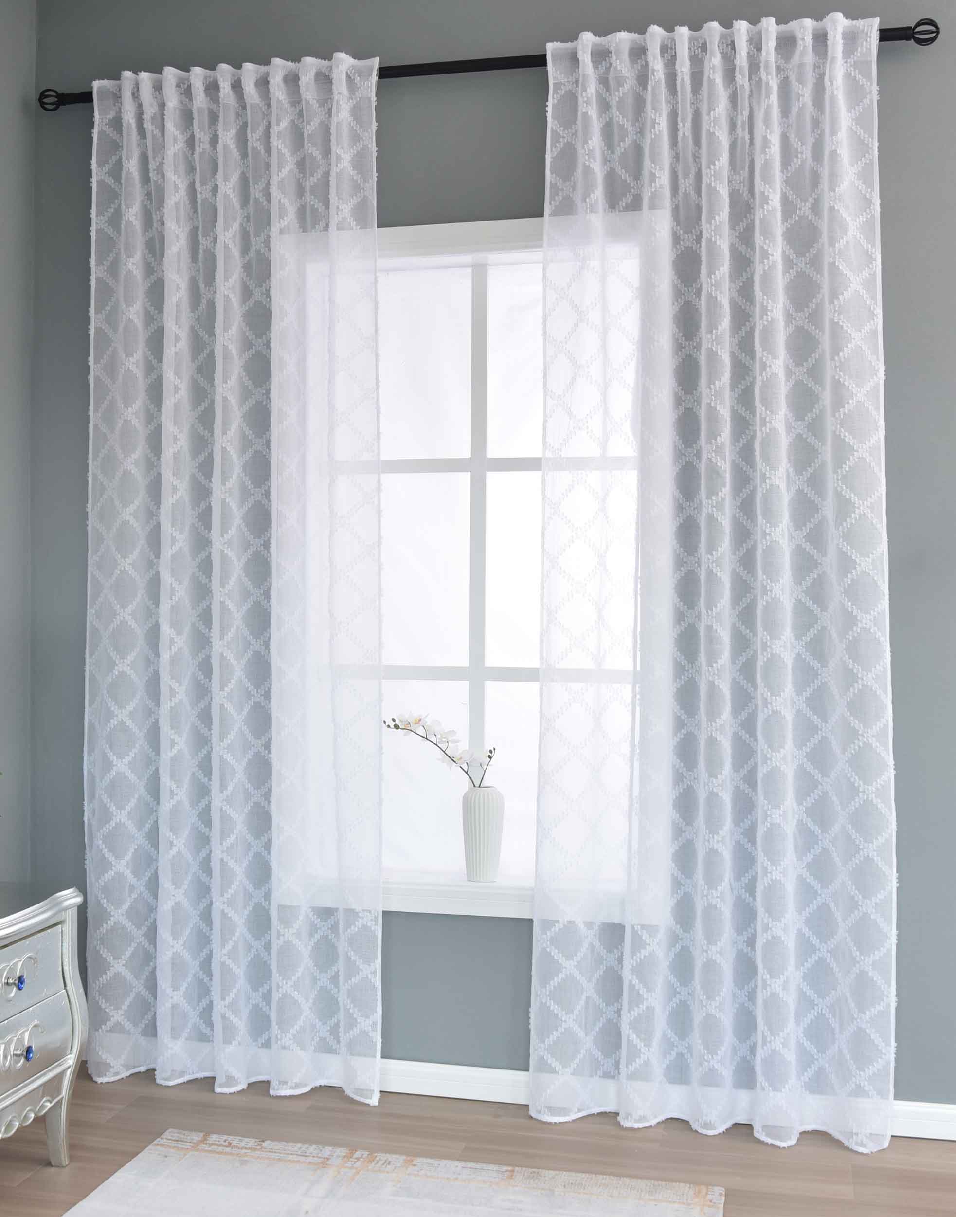 2er Set Gardine »VALENCIA« Multiband Aufhängung Scherli Transparent Leinen-Optik 2023400-408S-2 Natur Diamond Gardinen Set 2023400-408S-2natur_diamond | gerdinenbox.com