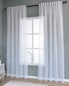 2er Set Gardine »VALENCIA« Multiband Aufhängung Scherli Transparent Leinen-Optik 2023400-408S-2 Natur Pompom Gardinen Set 2023400-408S-2natur_pompom | gerdinenbox.com