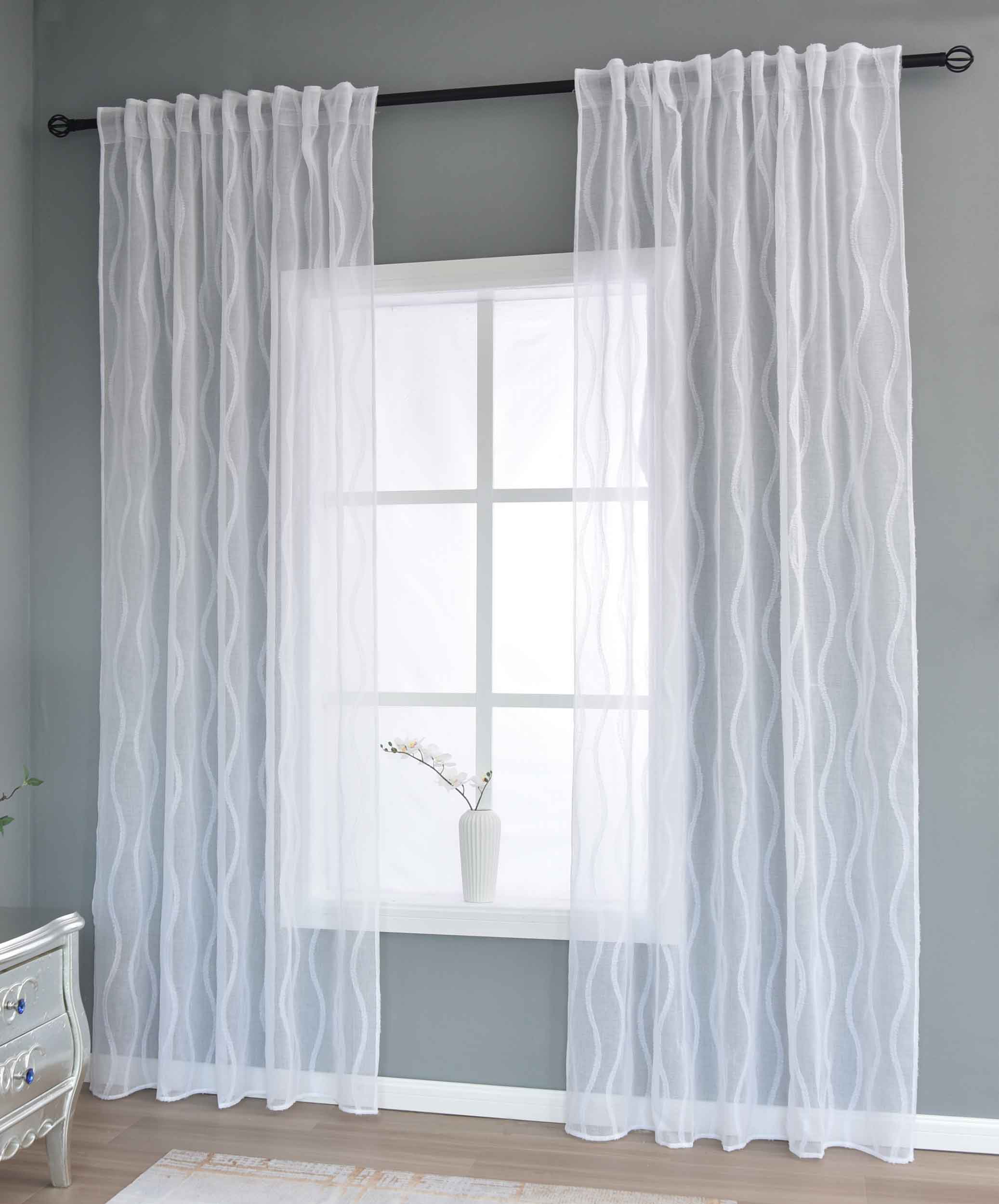 2er Set Gardine »VALENCIA« Multiband Aufhängung Scherli Transparent Leinen-Optik 2023400-408S-2 Natur Waves Gardinen Set 2023400-408S-2natur_waves | gerdinenbox.com