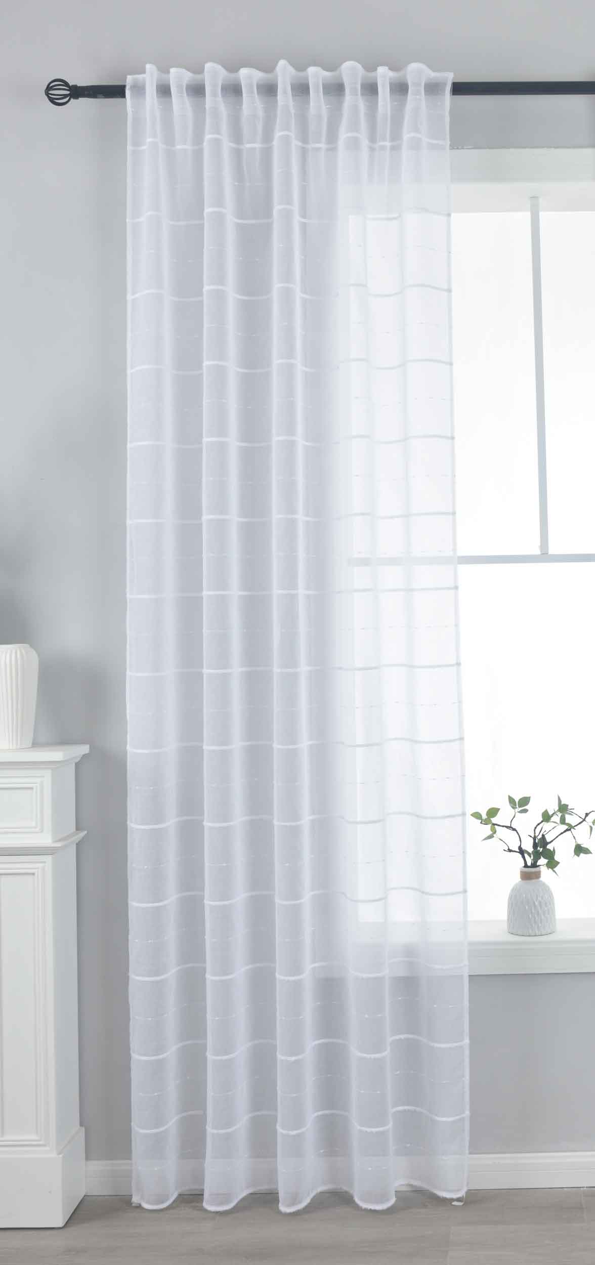 Gardine »VALENCIA« Multiband Aufhängung Scherli Transparent Leinen-Optik 2023400-408S Natur Classic Gardinenschal 2023400-408Snatur_classic | gerdinenbox.com