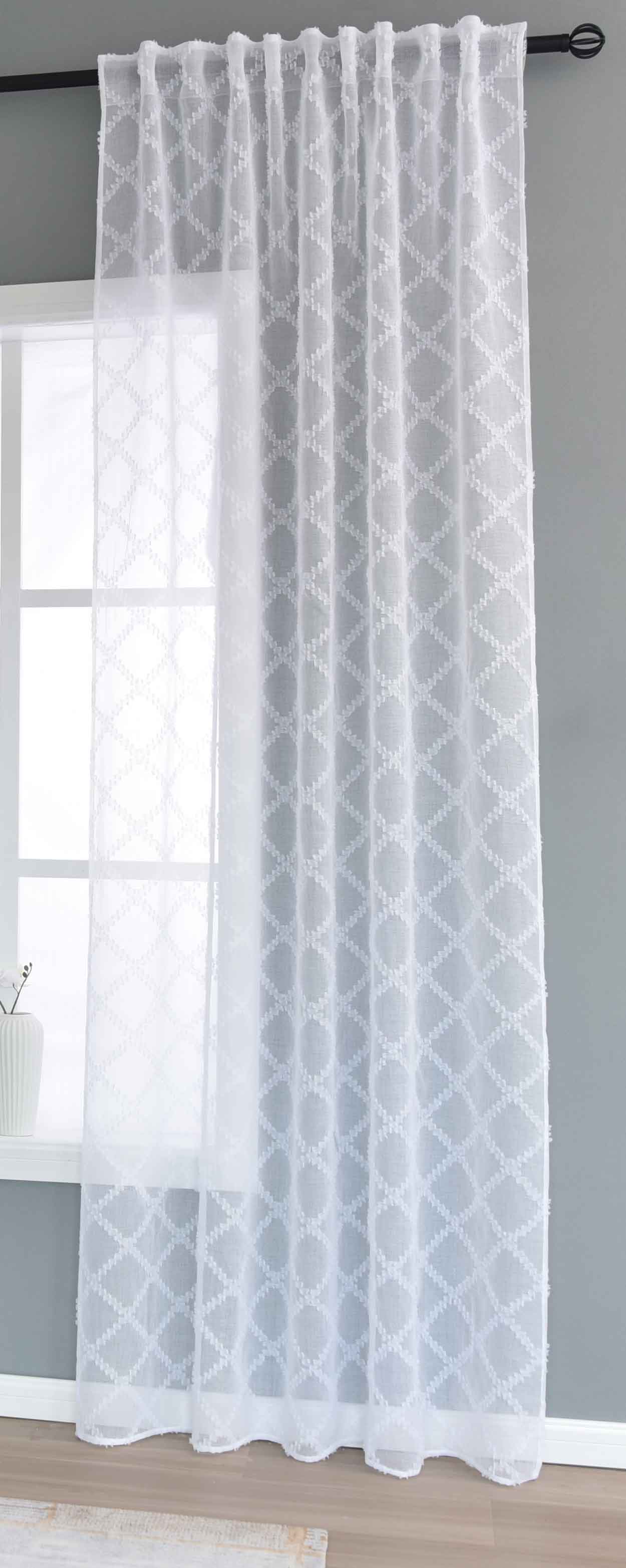Gardine »VALENCIA« Multiband Aufhängung Scherli Transparent Leinen-Optik 2023400-408S Natur Diamond Gardinenschal 2023400-408Snatur_diamond | gerdinenbox.com