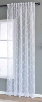 Gardine »VALENCIA« Multiband Aufhängung Scherli Transparent Leinen-Optik 2023400-408S Natur Lacework Gardinenschal 2023400-408Snatur_lacework | gerdinenbox.com