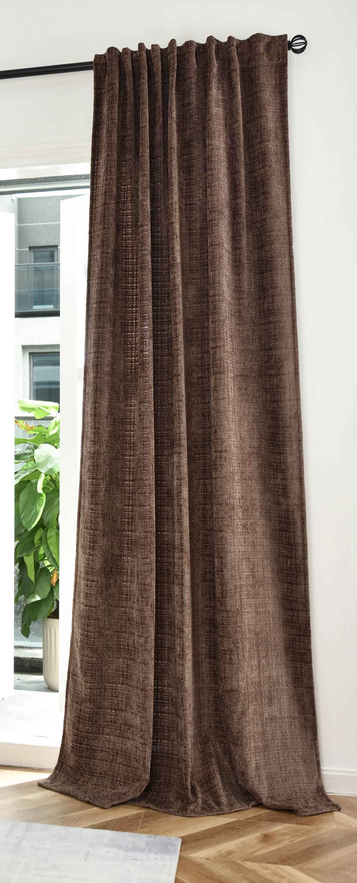 Vorhang Chenille Jacquard »RIGA« mit Multiband-Aufhängung Luxuriöser Stil für Ihr Zuhause 2023500 Braun Vorhang 2023500braun | gerdinenbox.com