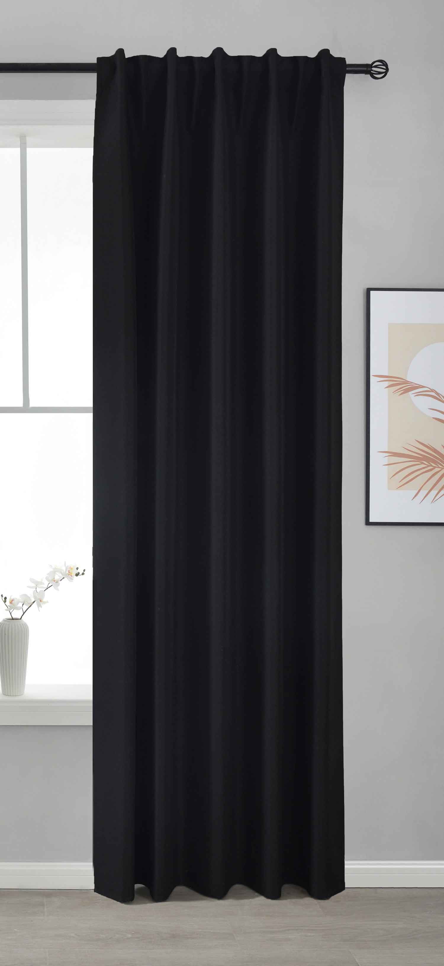 Premium Verdunkelungsvorhang »BOSTON Dark« 100% Verdunkelung mit Multibandaufhängung 2023600 Schwarz HxB 245x140 cm Vorhang 2023600schwarz_e7c71128-0729-4492-b8ec-9608bd3d80b3 | gerdinenbox.com