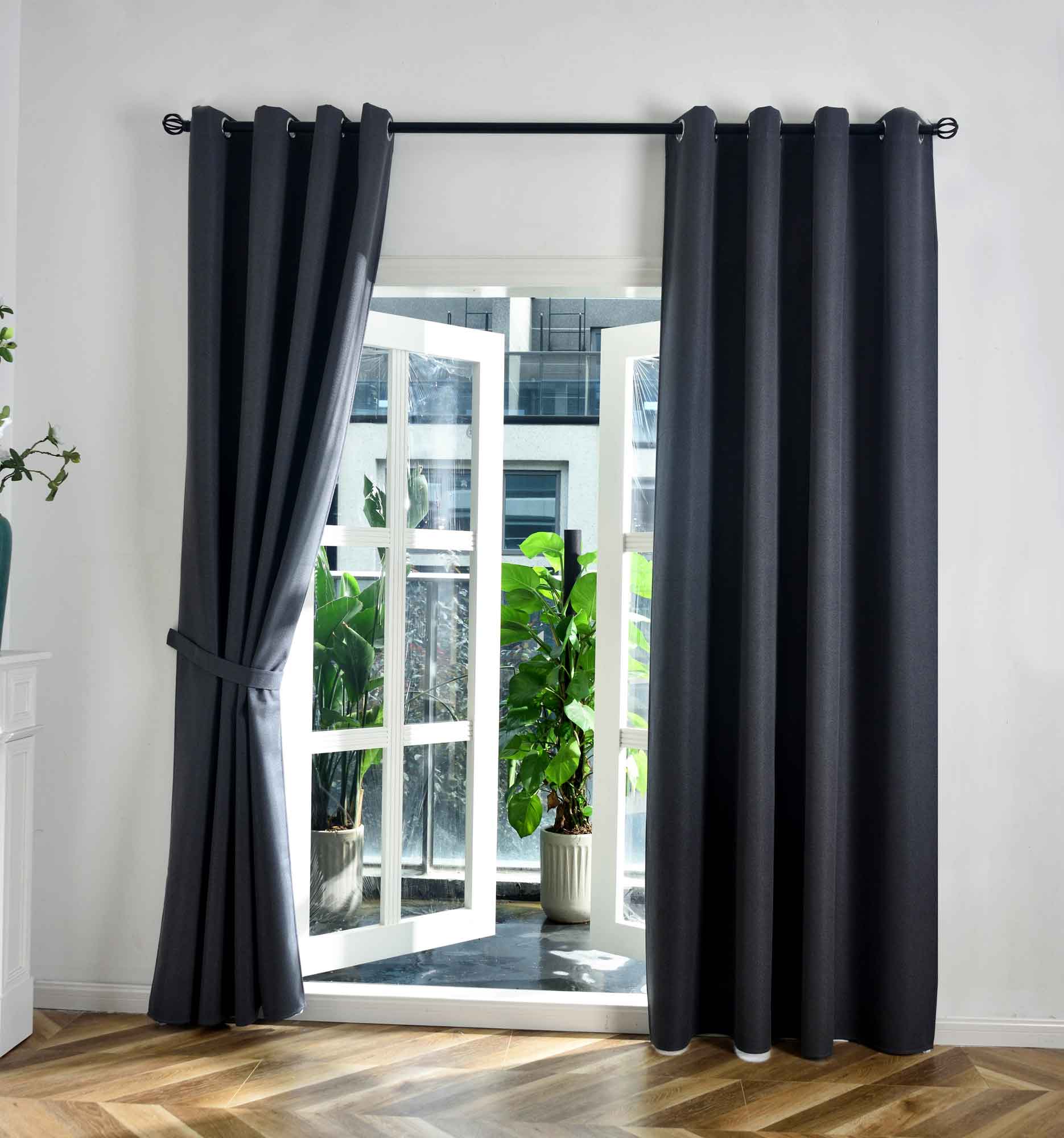 2er Set Verdunkelungsvorhänge Ösen Raffhalter 100% Verdunkelung Blackout »München Dark« Dreischichtige Bindung Fischgrätmuster 202410-2 Dunkelgrau HxB 225x145 cm Vorhang 202410-2dunkelgrau | gerdinenbox.com