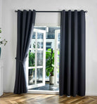 2er Set Verdunkelungsvorhänge Ösen Raffhalter 100% Verdunkelung Blackout »München Dark« Dreischichtige Bindung Fischgrätmuster 202410-2 Dunkelgrau HxB 225x145 cm Vorhang 202410-2dunkelgrau | gerdinenbox.com