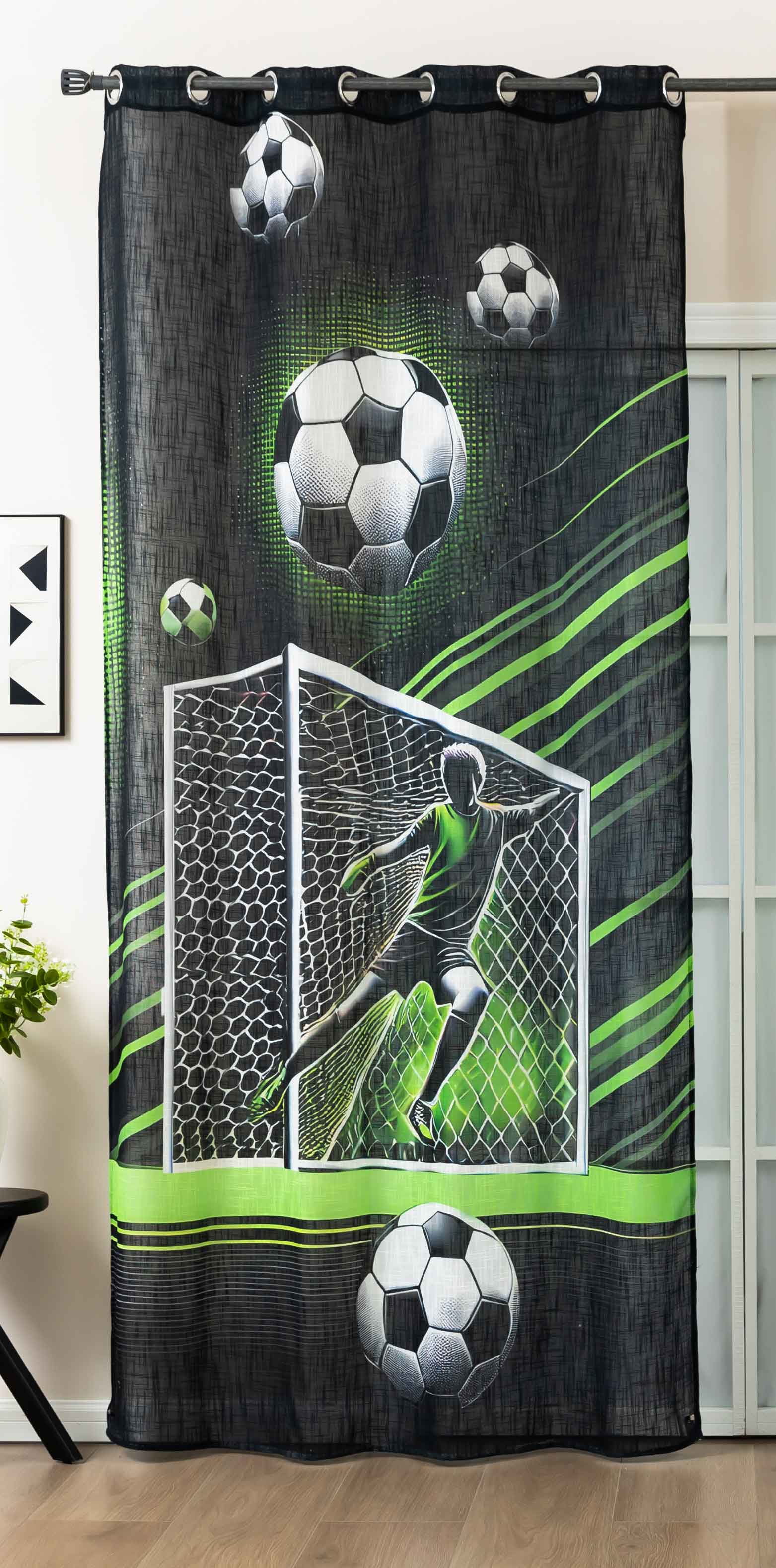 Vorhang Ösen Grobfaser »Seoul Collection« Digital Druck Ösen Gardinen Linenlook-Struktur Halbransparent Blickdicht 2024120 Fussball Tor Vorhang 2024120fussball_tor | gerdinenbox.com